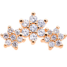 Load image into Gallery viewer, 18G 5/16 Clear CZ Rose Gold Tone Flower Cartilage Tragus Earring
