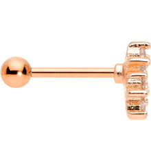 Load image into Gallery viewer, 18G 5/16 Clear CZ Rose Gold Tone Flower Cartilage Tragus Earring
