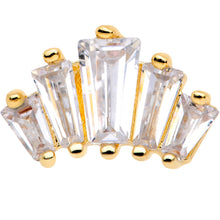 Load image into Gallery viewer, 18G 5/16 Clear CZ Gold Tone Crown Cartilage Tragus Earring
