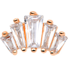 Load image into Gallery viewer, 18G 5/16 Clear CZ Rose Gold Tone Crown Cartilage Tragus Earring
