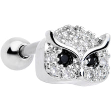 Load image into Gallery viewer, 18G 5/16 Clear CZ Gem Wise Owl Cartilage Tragus Earring
