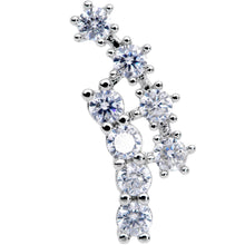Load image into Gallery viewer, 18G 5/16 Clear CZ Gem Spray of Stars Cartilage Tragus Earring
