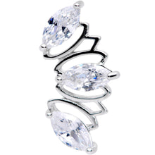 Load image into Gallery viewer, 18G 5/16 Clear CZ Gem Geometric Crest Cartilage Tragus Earring
