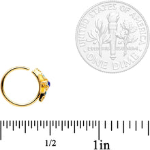 Load image into Gallery viewer, 20G 5/16 Blue Gem Gold Tone Star Seamless Circular Ring
