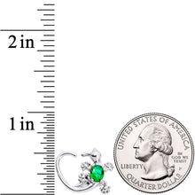 Load image into Gallery viewer, 16G 3/8 Green Gem Love Lizard Left Heart Closure Ring
