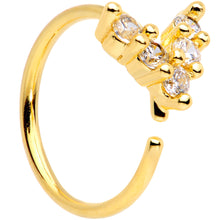 Load image into Gallery viewer, 20G 5/16 Clear CZ Gem Gold Tone Arrowhead Seamless Circular Ring
