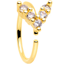 Load image into Gallery viewer, 20G 5/16 Clear CZ Gem Gold Tone Arrowhead Seamless Circular Ring
