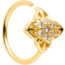 Load image into Gallery viewer, 20G 5/16 Clear CZ Gem Gold Tone Emblem Seamless Circular Ring
