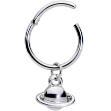 Load image into Gallery viewer, 16G 3/8 Ringed Planet Saturn Dangle Hinged Segment Ring
