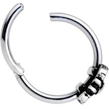 Load image into Gallery viewer, 16G 3/8 Moon Cradling Sun Hinged Segment Ring

