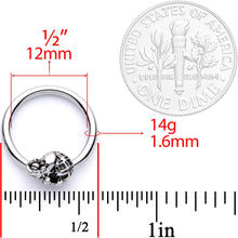 Load image into Gallery viewer, 14G 5/8 Elephant BCR Captive Nipple Ring Set
