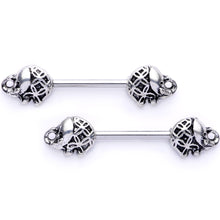 Load image into Gallery viewer, 14G 5/8 Whimsical Round Elephant Barbell Nipple Ring Set
