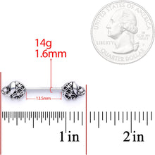 Load image into Gallery viewer, 14G 5/8 Whimsical Round Elephant Barbell Nipple Ring Set
