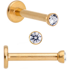 Load image into Gallery viewer, 16G 5/16 Gem Gold Tone Holiday Cartilage Tragus Earring Set of 3
