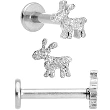 Load image into Gallery viewer, 16G 5/16 Gem Holiday Cartilage Tragus Earring Curation Set of 3
