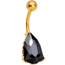 Load image into Gallery viewer, Black Gem Gold Tone Capture The Night Belly Ring
