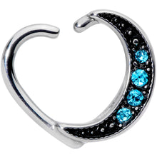 Load image into Gallery viewer, 16G 3/8 Blue Gem Open Left Heart Closure Ring
