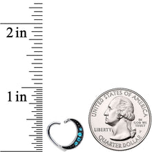 Load image into Gallery viewer, 16G 3/8 Blue Gem Open Left Heart Closure Ring

