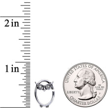 Load image into Gallery viewer, 16G 3/8 Clear Cubic Zirconia Wise Old Right Owl Closure Ring
