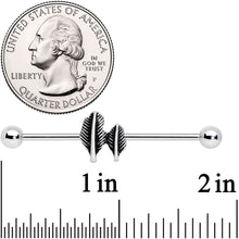 Load image into Gallery viewer, 14G Southwest Feathers Industrial Barbell 38mm
