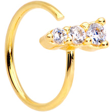 Load image into Gallery viewer, 20G 5/16 Clear CZ Gem Trio Gold Tone Seamless Circular Ring
