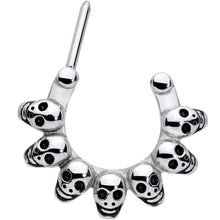 Load image into Gallery viewer, 16G 5/16 Wreath of Skulls Cartilage Clicker
