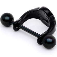 Load image into Gallery viewer, 16G 1/2 Faux Turquoise Black Flower Cartilage Cuff
