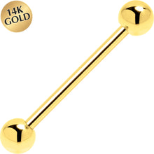 Load image into Gallery viewer, Solid 14k Yellow Gold Straight Barbell 14G 3/4 5mm
