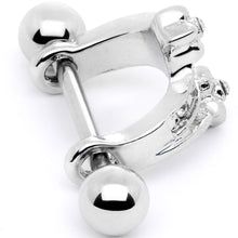 Load image into Gallery viewer, 16G 1/2 Clear Gem Cross Crown Cartilage Cuff
