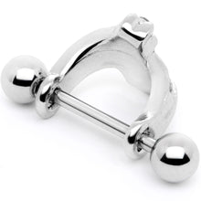 Load image into Gallery viewer, 16G 1/2 Clear Gem Cross Crown Cartilage Cuff
