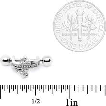 Load image into Gallery viewer, 16G 1/2 Clear Gem Cross Crown Cartilage Cuff
