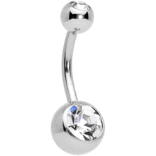 Load image into Gallery viewer, Clear Gem Valentines Day Sunburst Heart Belly Ring Set of 4
