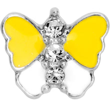 Load image into Gallery viewer, 16G 1/4 Clear Gem Yellow Butterfly Cartilage Tragus Earring
