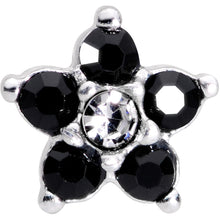 Load image into Gallery viewer, 16G 5/16 CZ Gem Black Gem Flower Internally Threaded Labret
