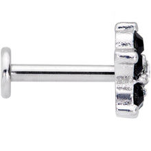 Load image into Gallery viewer, 16G 5/16 CZ Gem Black Gem Flower Internally Threaded Labret
