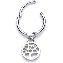 Load image into Gallery viewer, 16G 3/8 Tree of Life Dangle Hinged Segment Ring
