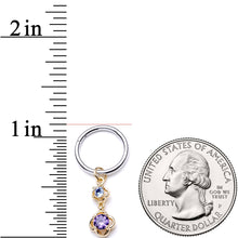 Load image into Gallery viewer, 16G 3/8 Blue Purple Gem Flower Dangle Hinged Segment Ring
