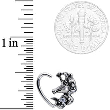 Load image into Gallery viewer, 16G 3/8 Clear CZ Unicorn Left Heart Closure Ring
