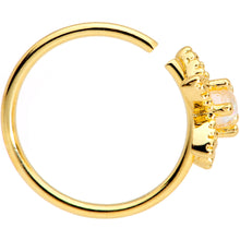 Load image into Gallery viewer, 20G 5/16 White Faux Opal Gold Tone Star Seamless Circular Ring
