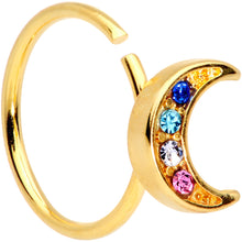 Load image into Gallery viewer, 20G 5/16 Gold Tone Crescent Moon Seamless Circular Ring
