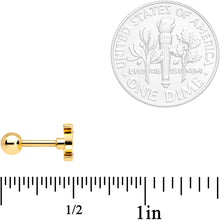 Load image into Gallery viewer, 16G 1/4 Multicolor Gem Gold Tone Moon Cartilage Tragus Earring
