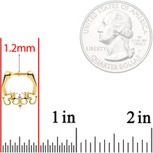 Load image into Gallery viewer, 16G 1/4 Clear CZ Gem Gold Tone Abstract Hearts Cartilage Clicker
