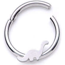 Load image into Gallery viewer, 16G 3/8 Itty Bitty Brontosaurus Dinosaur Hinged Segment Ring
