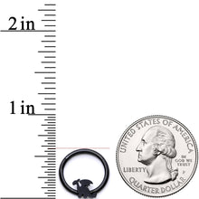 Load image into Gallery viewer, 16G 3/8 Black Fantasy Dragon Hinged Segment Ring
