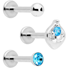 Load image into Gallery viewer, 16G 5/16 Aqua Gem Internally Threaded Labret Set
