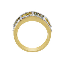 Load image into Gallery viewer, 14KT Yellow Gold Champagne, Yellow and Round Diamond Band Ring (1 1/2 cttw, H-I Color, I1-I2 Clarity)
