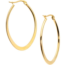Load image into Gallery viewer, 40mm Gold Tone PVD Stainless Steel Oval Hoop Earrings
