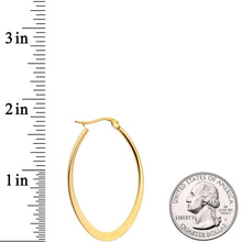 Load image into Gallery viewer, 40mm Gold Tone PVD Stainless Steel Oval Hoop Earrings
