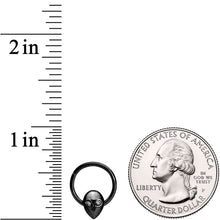 Load image into Gallery viewer, 16G 3/8 Clear Gem Black Alien Invader Hinged Segment Ring
