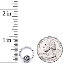Load image into Gallery viewer, 16G 3/8 Geometric Pattern Bead Hinged Segment Ring
